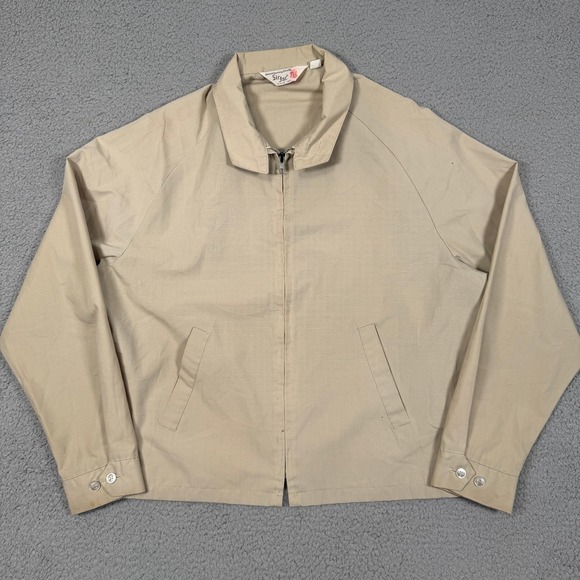 Sir Jac Other - Vintage Sir Jac Harrington Jacket Mens L Beige Swing Top G9 Rockabilly 70s